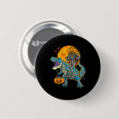 Fun Halloween Dinosaur T Rex Mummy Pumpkin Candy S Button (Vorne & Hinten)