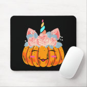 Fun Halloween Erntedank Niedlich Unicorn Pumpkin C Mousepad (Mit Mouse)