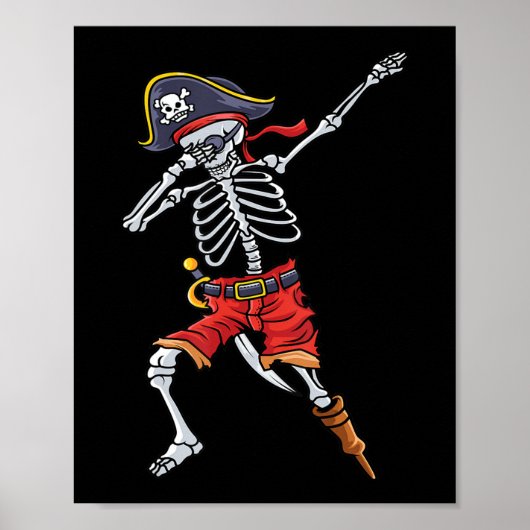 Fun Halloween für Jungs mit Piratenskelett Poster (Vorne)