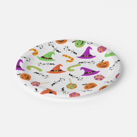 Fun Halloween Gemustert Paper Teller (Schrägansicht)