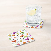 Fun Halloween Gemustert White Rechteckiger Pappuntersetzer (Vor Ort)