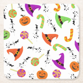 Fun Halloween Gemustert White Rechteckiger Pappuntersetzer