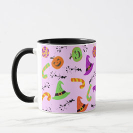 Fun Halloween Gemusterte Lila Hintergrund-Tasse Tasse