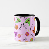 Fun Halloween Gemusterte Lila Hintergrund-Tasse Tasse (VorderseiteRechts)