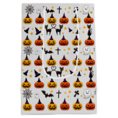 Fun Halloween Ghost Black Cat Orange JackOLantern Mittlere Geschenktüte (Rückseite)