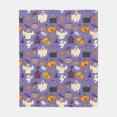 Fun Halloween Ghosts Lila Muster Fleecedecke (Vorderseite)