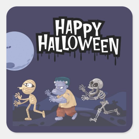 Fun Halloween Goblins Trick-or-Treat Sticker (Vorderseite)
