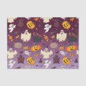 Fun Halloween Gold Glitzer Geister Lila Muster Seidenpapier (Vorderseite)