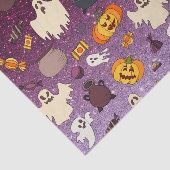 Fun Halloween Gold Glitzer Geister Lila Muster Seidenpapier (Ausschnitt)