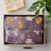 Fun Halloween Gold Glitzer Geister Lila Muster Seidenpapier (Geschenk)