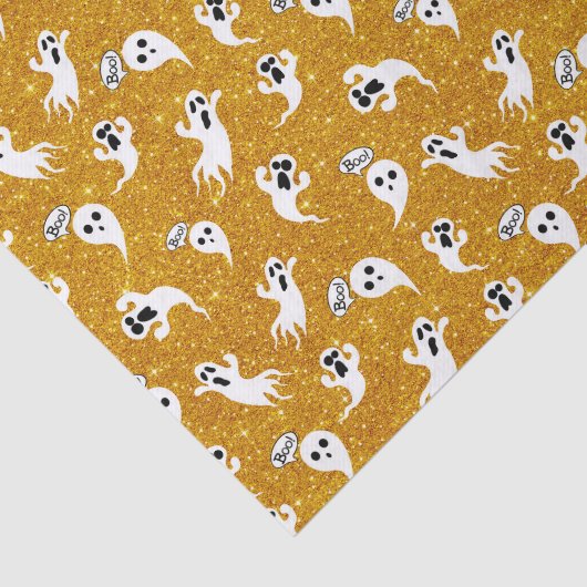 Fun Halloween Gold Glitzer Ghosts Seidenpapier (Ausschnitt)
