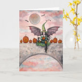 Fun Halloween Hexenkaterkarte Karte (Gelbe Blume)