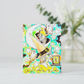 Fun Halloween Hexenkunst drucken Feiertagskarte (Stehend Vorderseite)