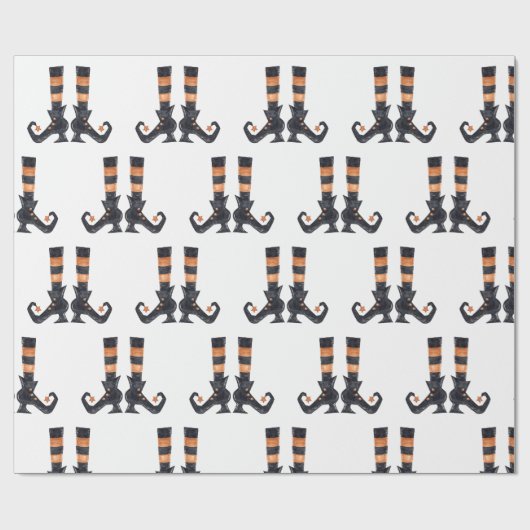 Fun Halloween Hexenschuh Socken Geschenkpapier (Flach)