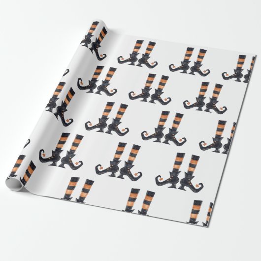 Fun Halloween Hexenschuh Socken Geschenkpapier (Ungerollt)