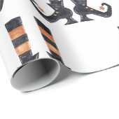 Fun Halloween Hexenschuh Socken Geschenkpapier (Rolleneckpunkt)