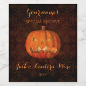 Fun Halloween Kürbis Weinetikett (Einzelnes Label)