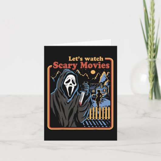 Fun Halloween Lass's Watch Horror Movies Ghost Karte (Vorderseite)