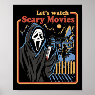 Fun Halloween Lass's Watch Horror Movies Ghost Poster