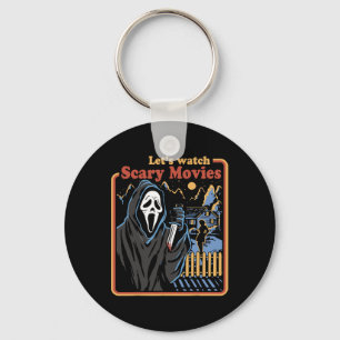 Fun Halloween Lass's Watch Horror Movies Ghost Schlüsselanhänger