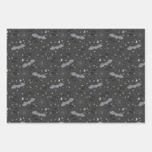 Fun Halloween Lila und Niedliche Girl Bats Geschenkpapier Set (Vorderseite)