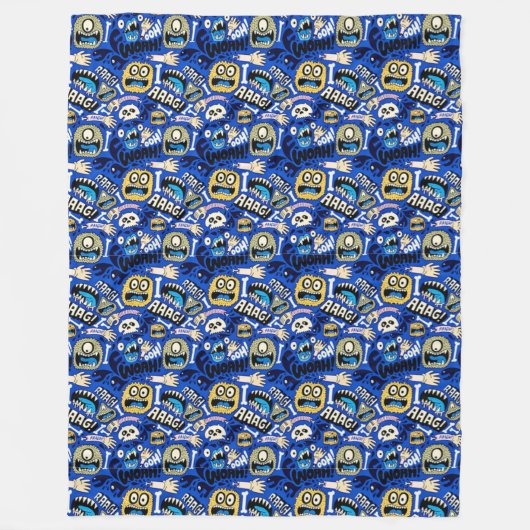 Fun Halloween Monster Pattern Fleecedecke (Vorderseite)