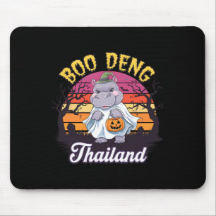 Fun Halloween Moo Deng Hippo Baby Mousepad