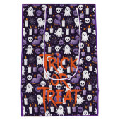 Fun Halloween Muster auf Trick oder Behandlung / Mittlere Geschenktüte (Rückseite)