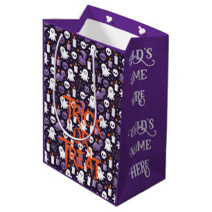 Fun Halloween Muster auf Trick oder Behandlung / Mittlere Geschenktüte