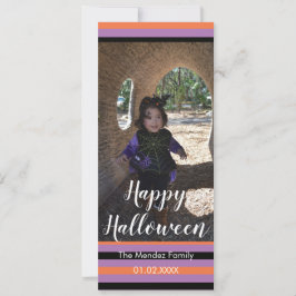 Fun Halloween Orange Black Foto Card Feiertagskarte