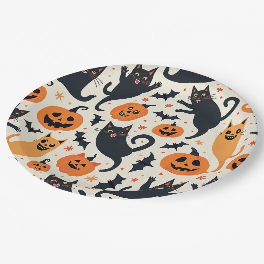 Fun Halloween-Papierplatte Pappteller (Schrägansicht)