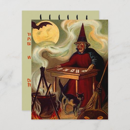 FUN HALLOWEEN-PARTY INVITATION ~ EZ TO CUSTOMIZE! EINLADUNG (Vorne/Hinten)