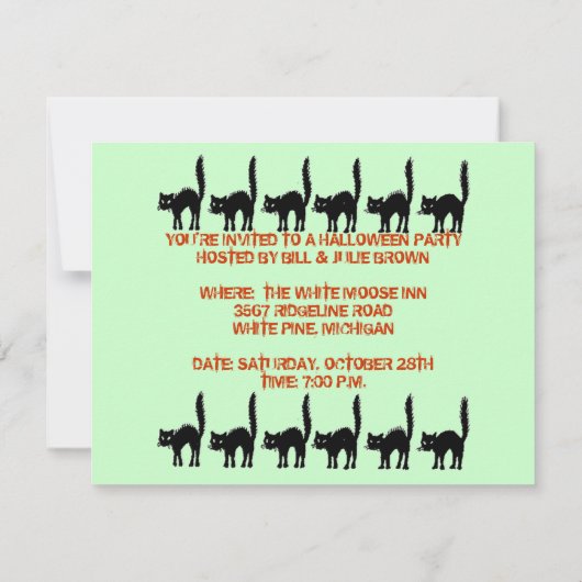 FUN HALLOWEEN-PARTY INVITATION ~ EZ TO CUSTOMIZE! EINLADUNG (Rückseite)