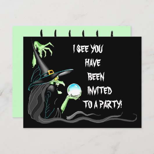 FUN HALLOWEEN-PARTY INVITATION ~ EZ TO CUSTOMIZE! EINLADUNG (Vorne/Hinten)