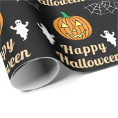 Fun Halloween-Party Niedlich Ghosts Pumpkin Spider Geschenkpapier (Rolleneckpunkt)