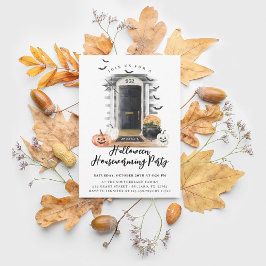 Fun Halloween Party Schwarze Vordertür Ankündigung