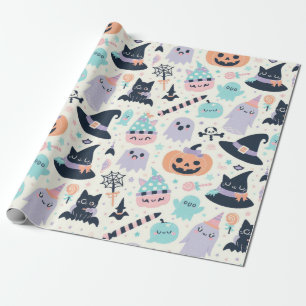 Fun Halloween Pastel Pattern Geschenkpapier