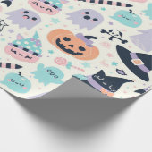 Fun Halloween Pastel Pattern Geschenkpapier (Ecke)