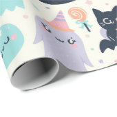 Fun Halloween Pastel Pattern Geschenkpapier (Rolleneckpunkt)