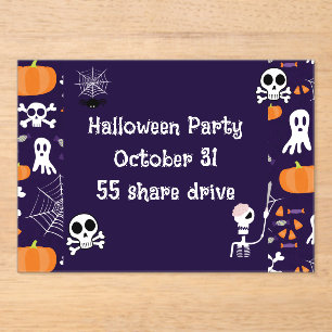 Fun Halloween Pattern Acryleinladungen