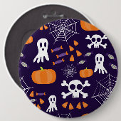 Fun Halloween Pattern Button (Vorne & Hinten)