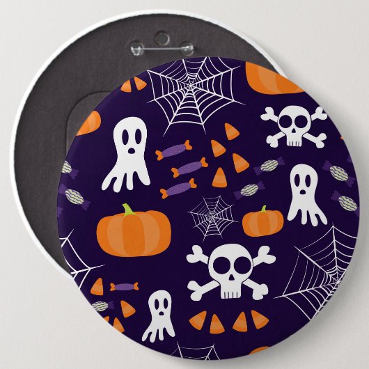 Fun Halloween Pattern Button (Vorne & Hinten)
