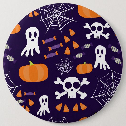 Fun Halloween Pattern Button (Vorderseite)
