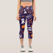 Fun Halloween Pattern Capri Leggings (Vorderseite)