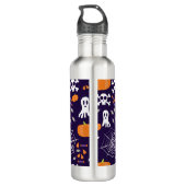 Fun Halloween Pattern Edelstahlflasche (Rückseite)