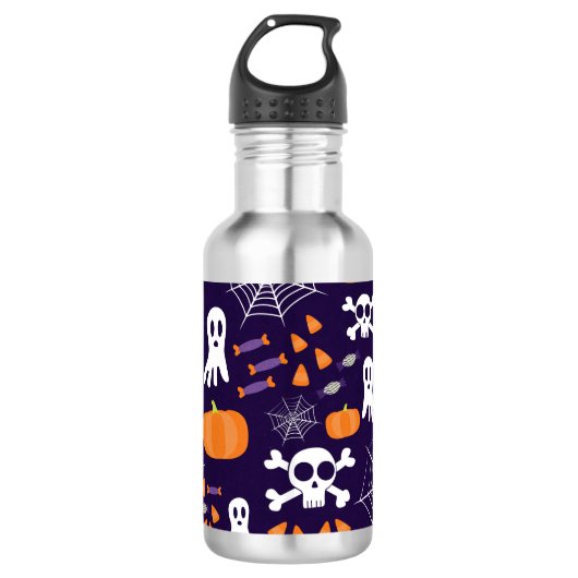 Fun Halloween Pattern Edelstahlflasche (Vorderseite)