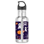 Fun Halloween Pattern Edelstahlflasche (Rückseite)