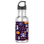 Fun Halloween Pattern Edelstahlflasche (Vorderseite)
