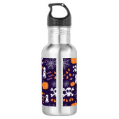 Fun Halloween Pattern Edelstahlflasche (Rückseite)