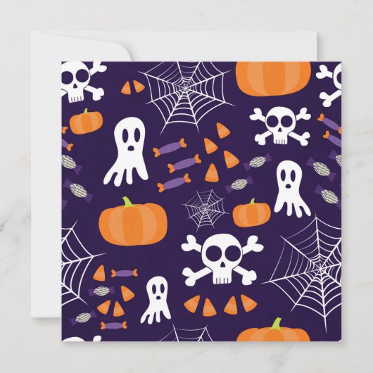 Fun Halloween Pattern Einladung (Vorderseite)